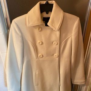 Cream Colored Long Peacoat